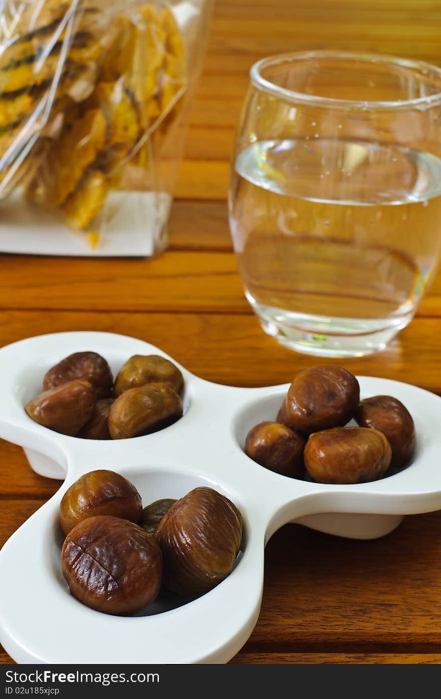 Chestnut on a stylish dish