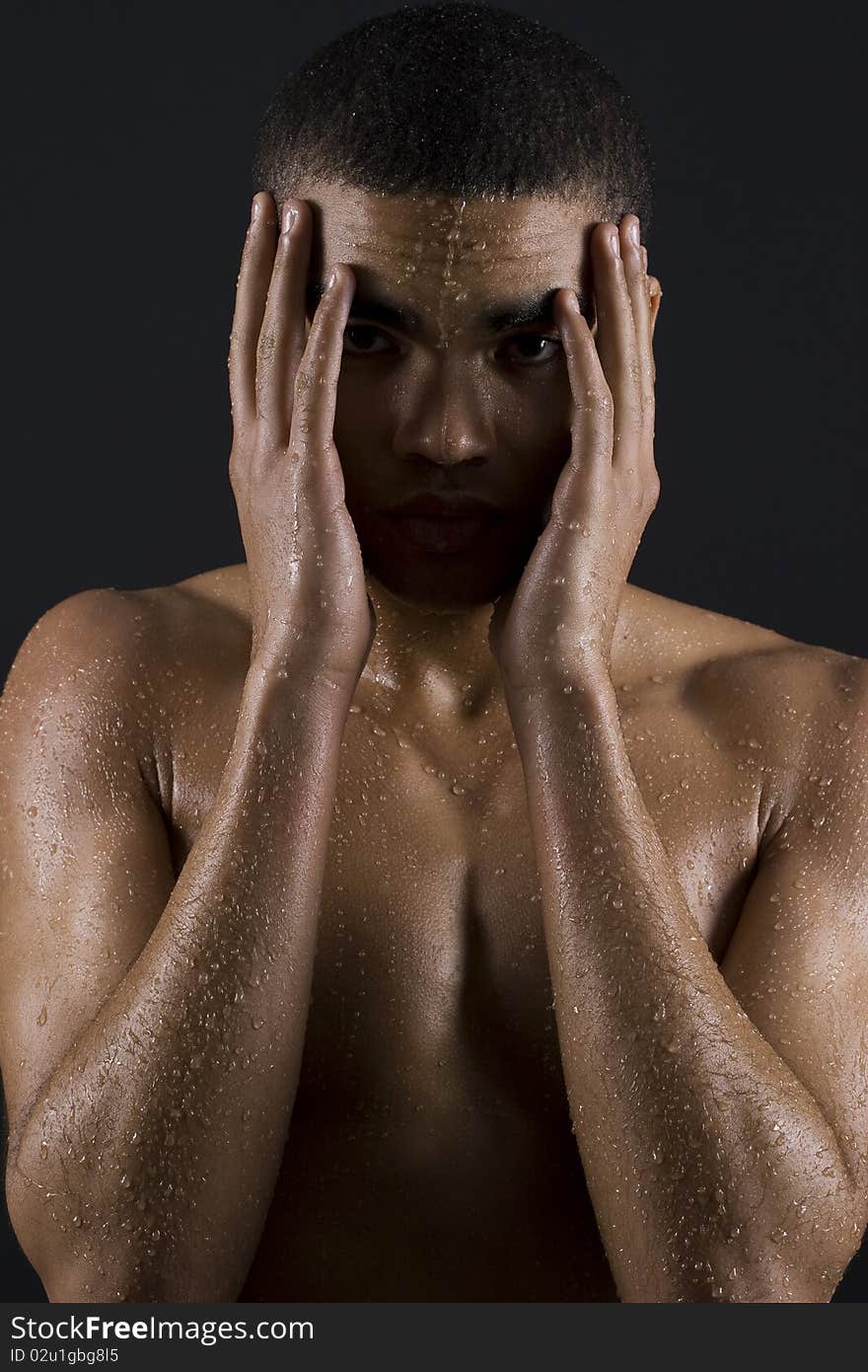 Men enjoying the shower