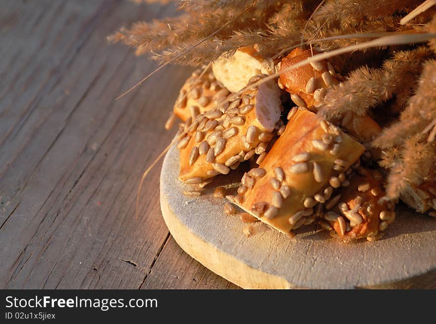 Baguette with sunflower seeds