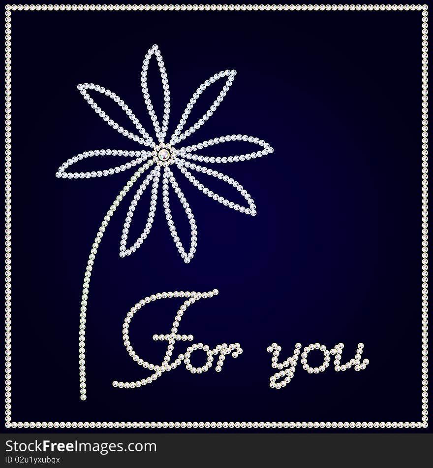 Brilliant flower with text For you