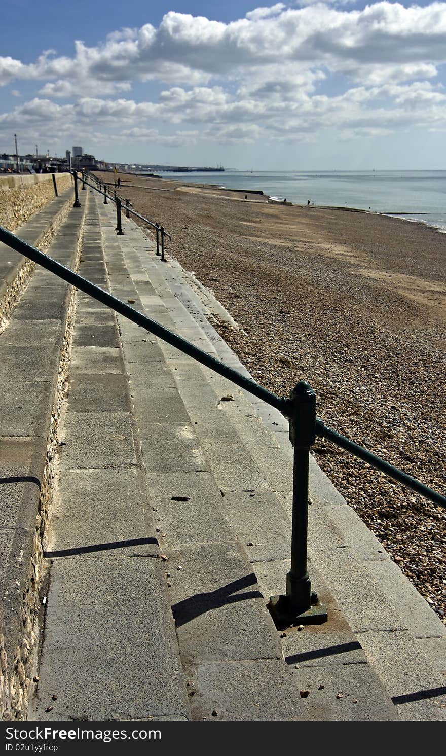 Steps on beach