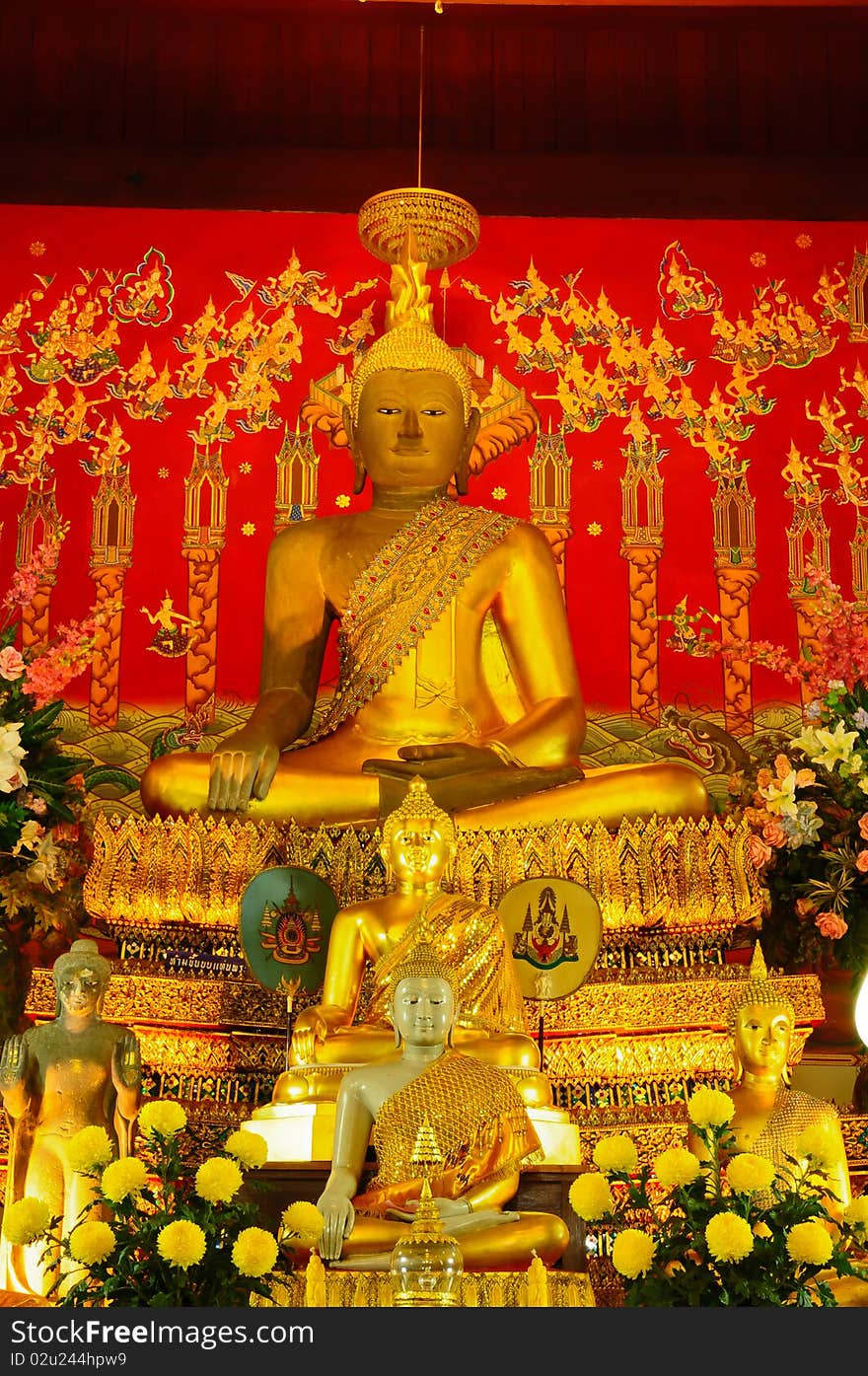 Ancient Buddha at Ayutthaya Thailand