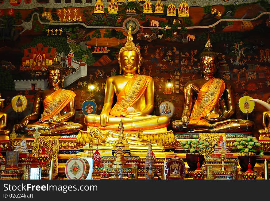 Ancient Buddha at Ayutthaya Thailand