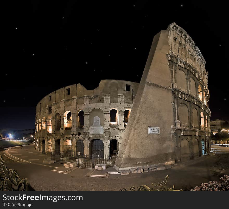 Shoot of the coliseum at night in Rome - Italy. Shoot of the coliseum at night in Rome - Italy.