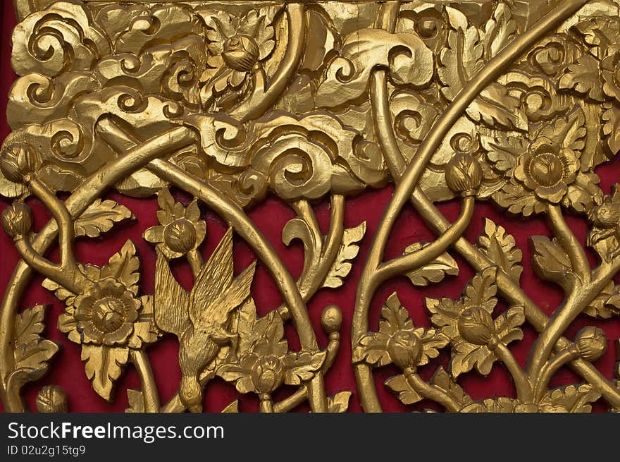 Details of thai traditional style in door background