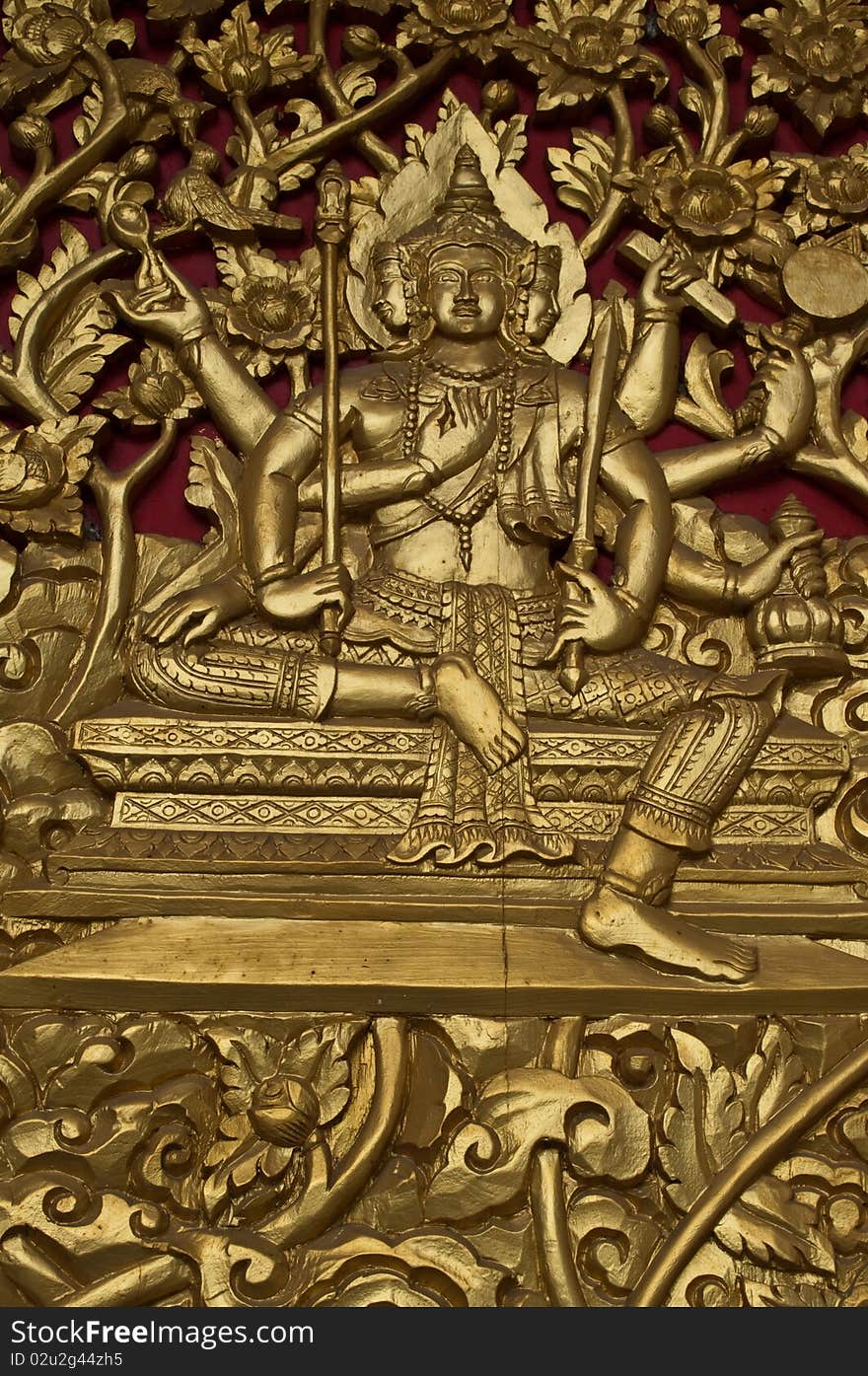 Details of thai traditional style in door background