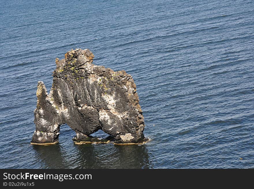 Hvitserkur, the sea erosion rock