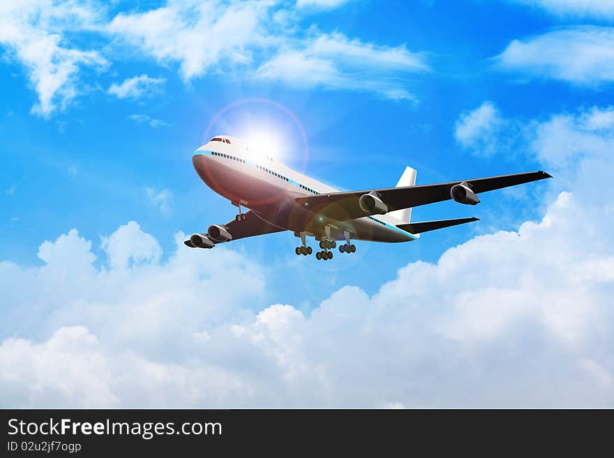 Stock image of an airplane taking off