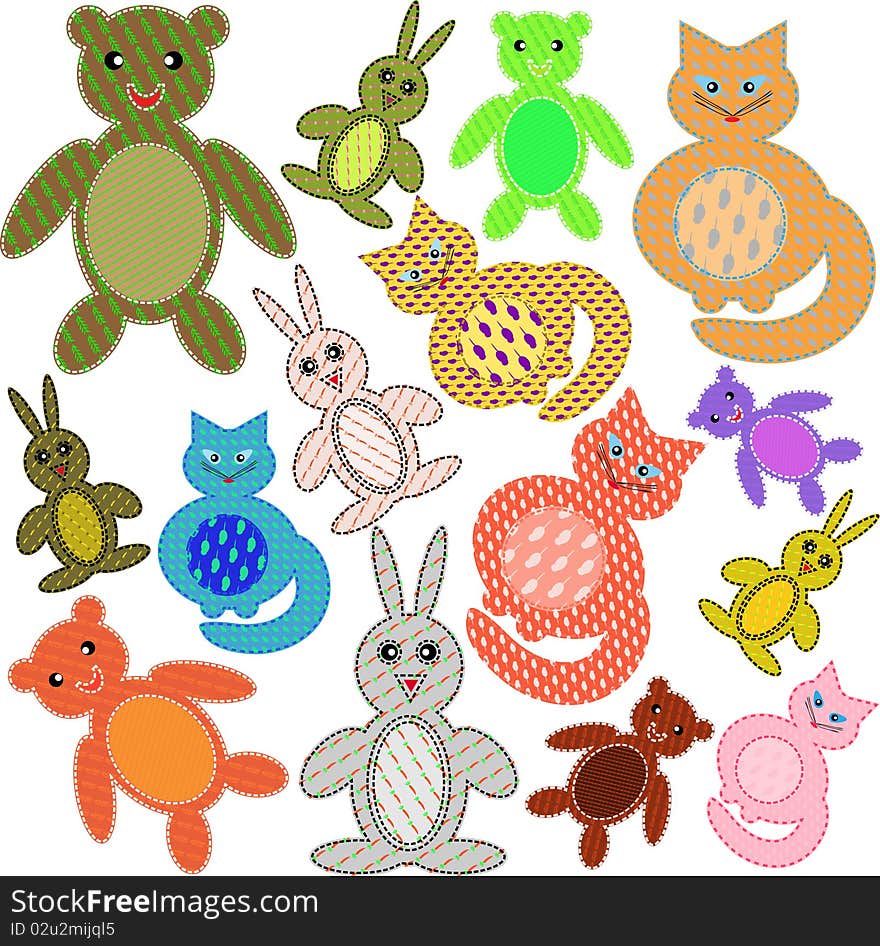 Applications In The Form Of Animals From A Fabric