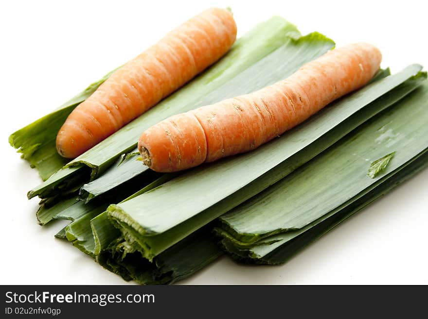 Leek with carrot for the soup