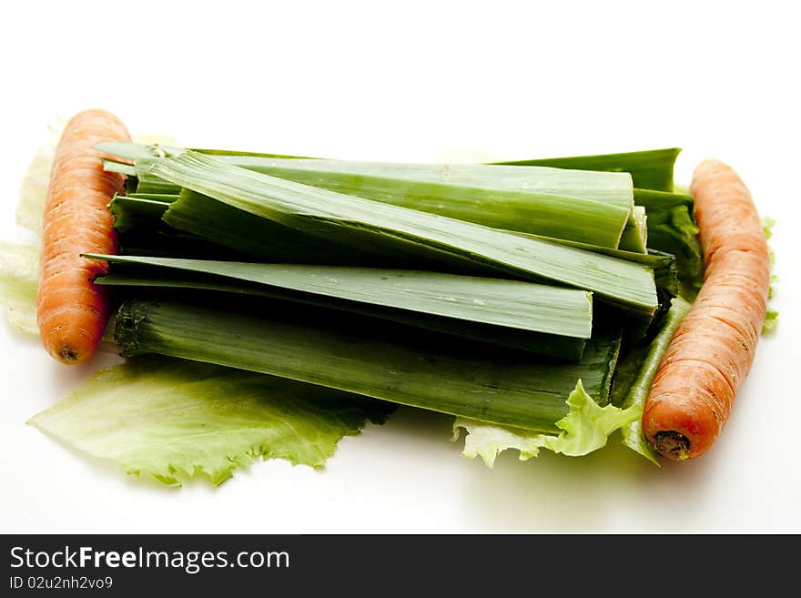 Leek with carrot for the soup