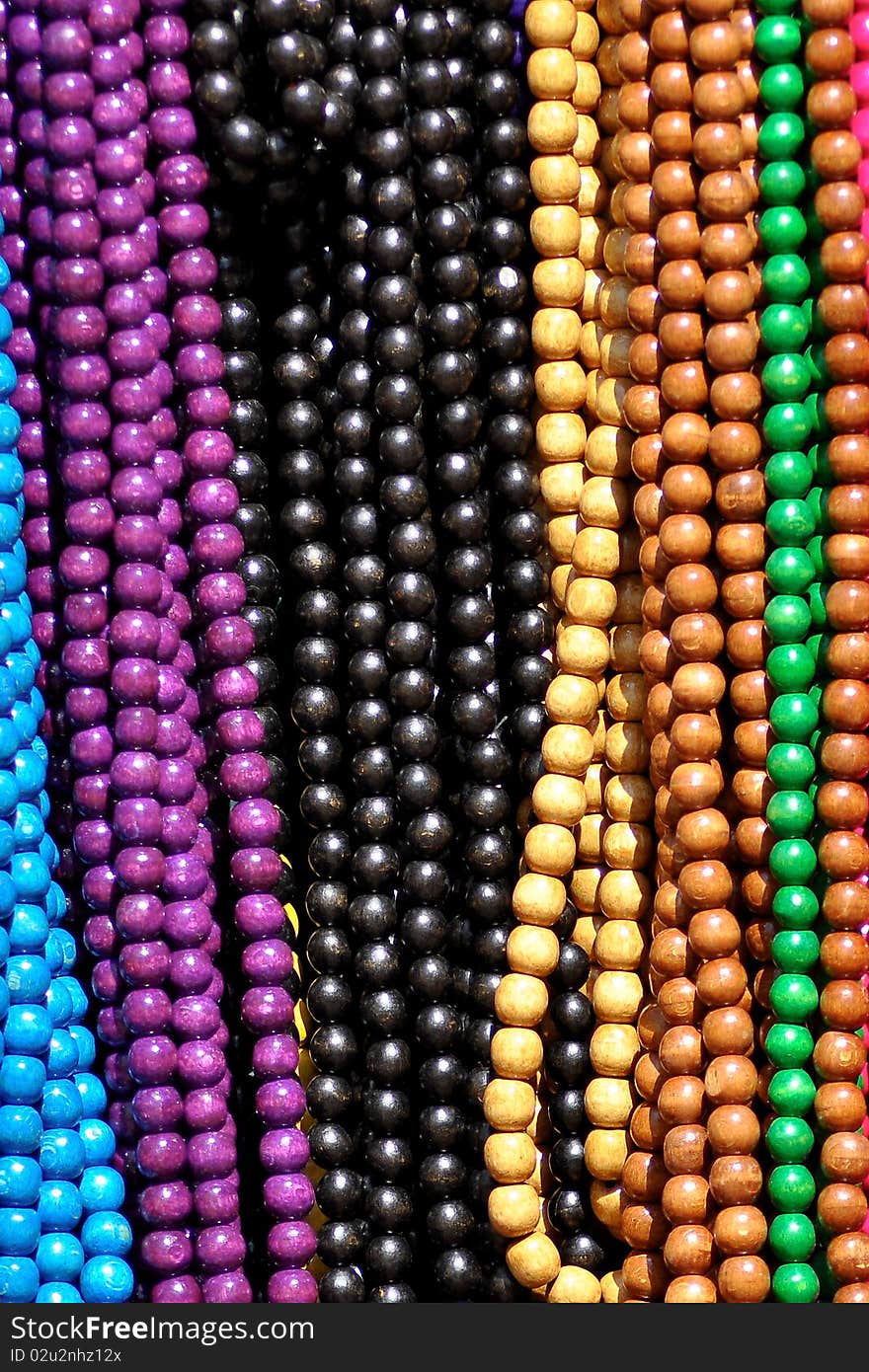 Necklaces on a market stall