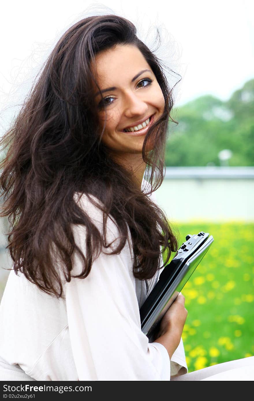 Beautiful and attractive woman in the street