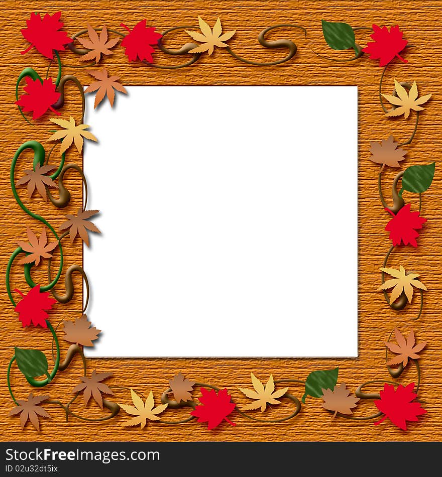 Autumn leaf frame