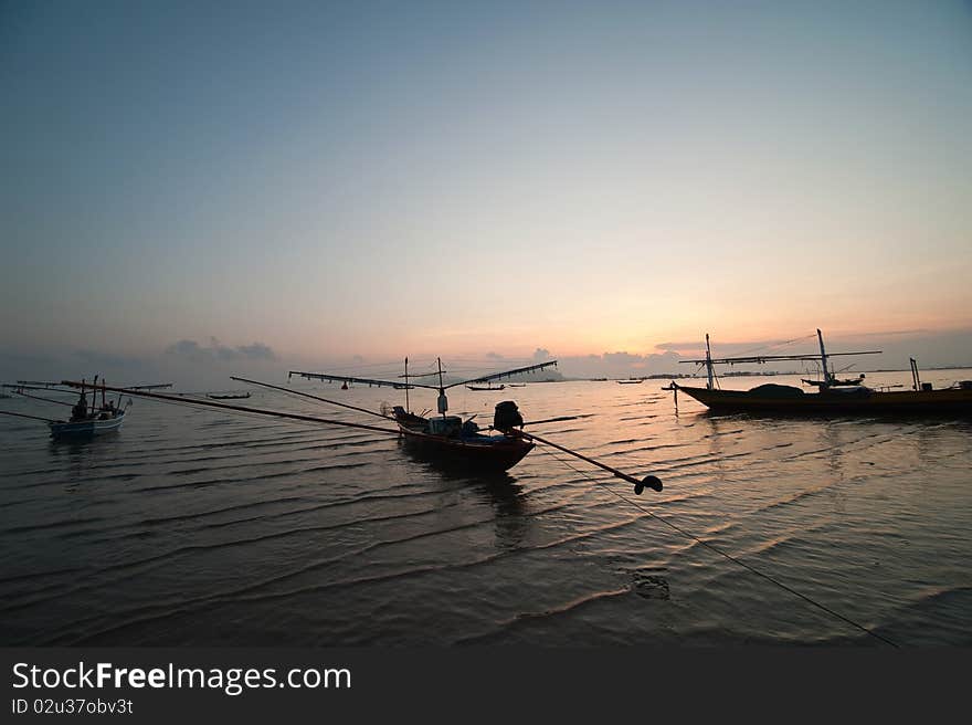 The boat at gulf of Thailand