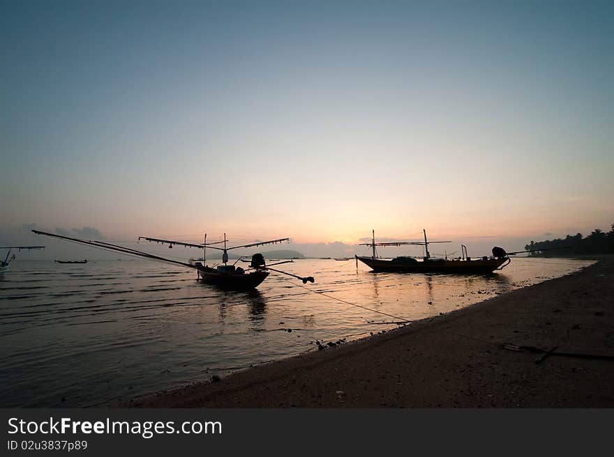 The boat at gulf of Thailand