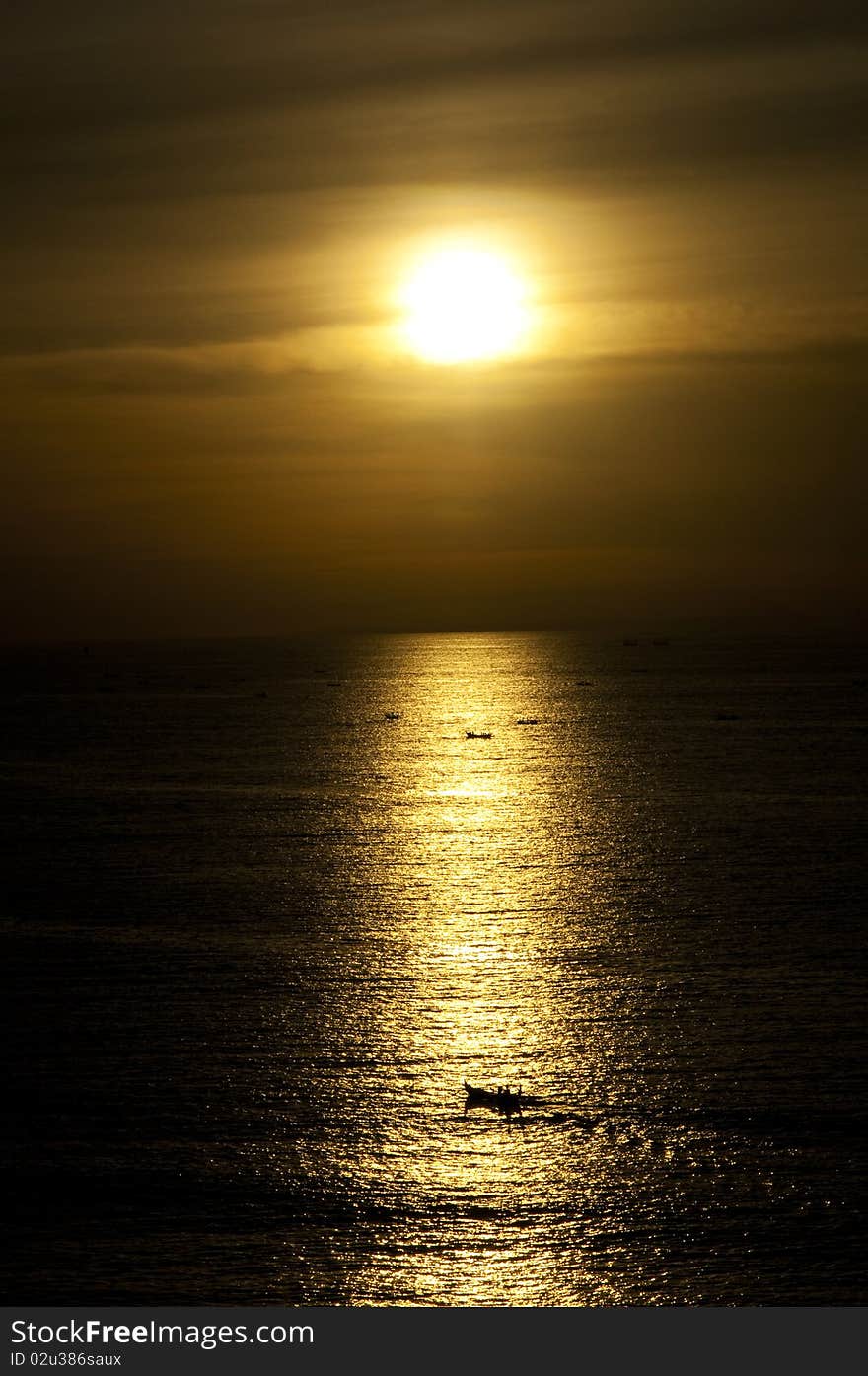 Sunset and the boats