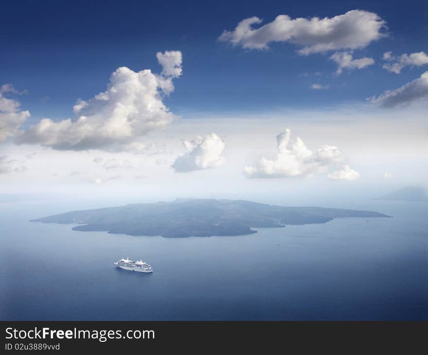 Aerial view of an island