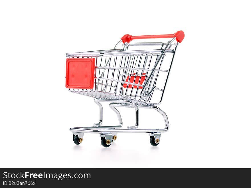 Empty trolley on a white background. Empty trolley on a white background.