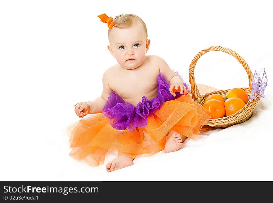 Baby Girl With Basket