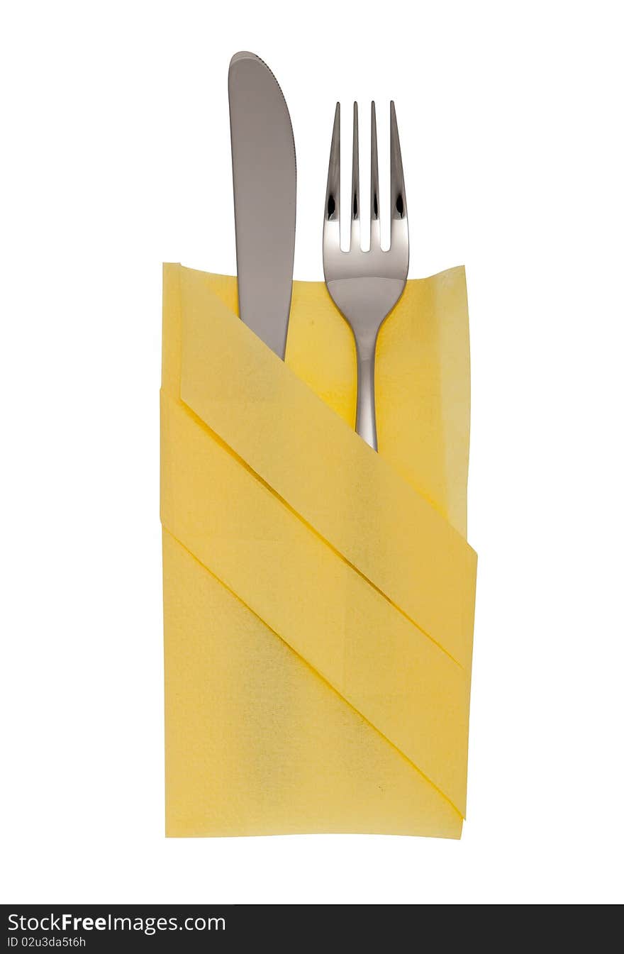 Fork and knife with clipping path