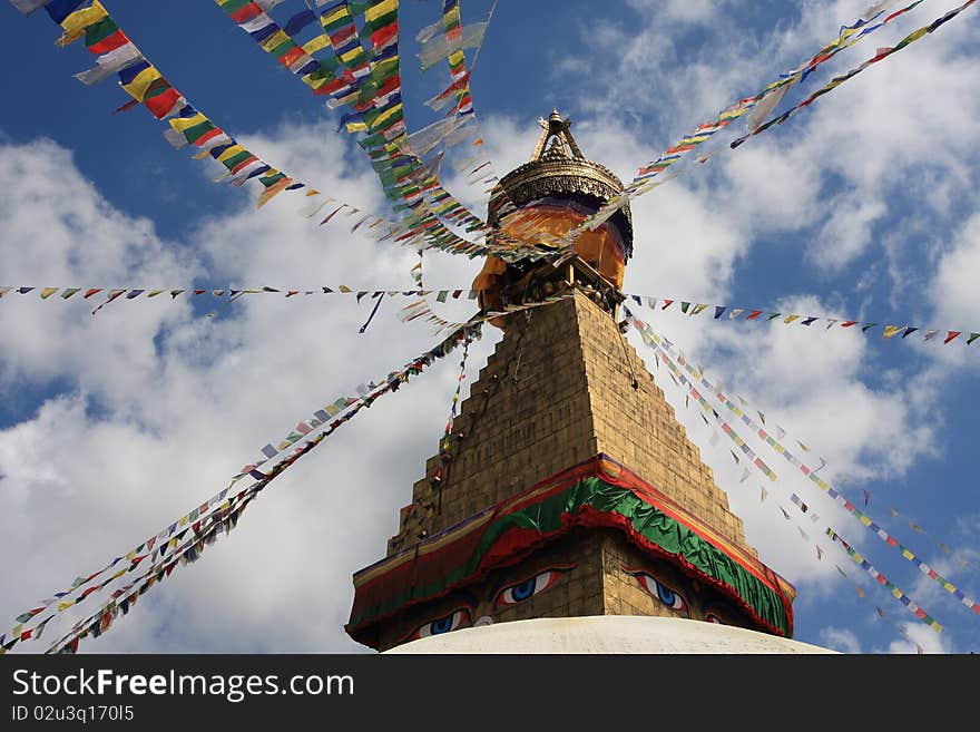 A great stupa in Katmandu. A great stupa in Katmandu