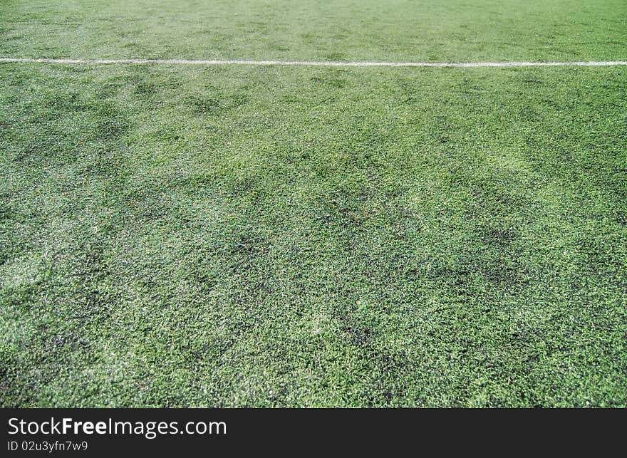 Artificial turf for soccer or football.