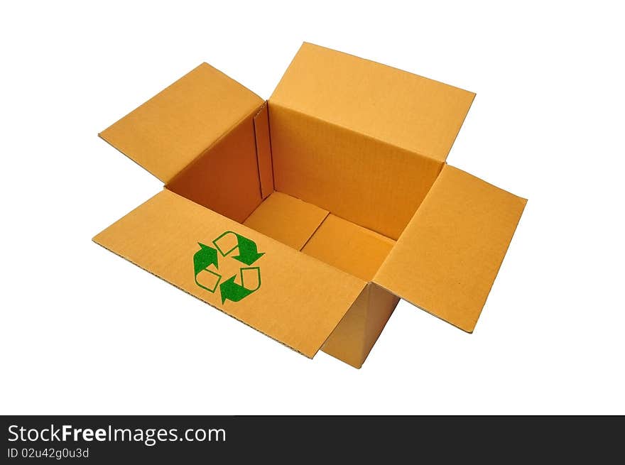 Recycle paper box as white background