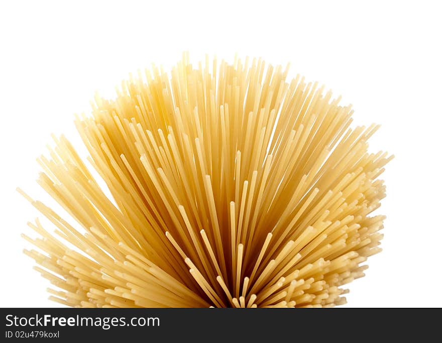 Spaghetti on a white background