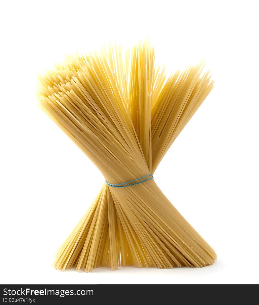 Spaghetti on a white background