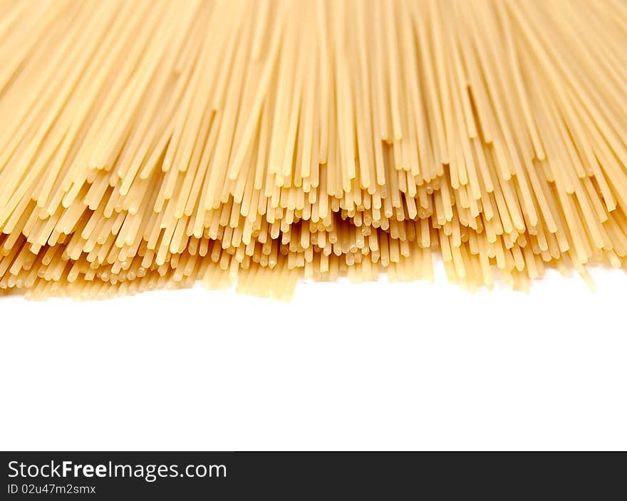 Spaghetti on a white background