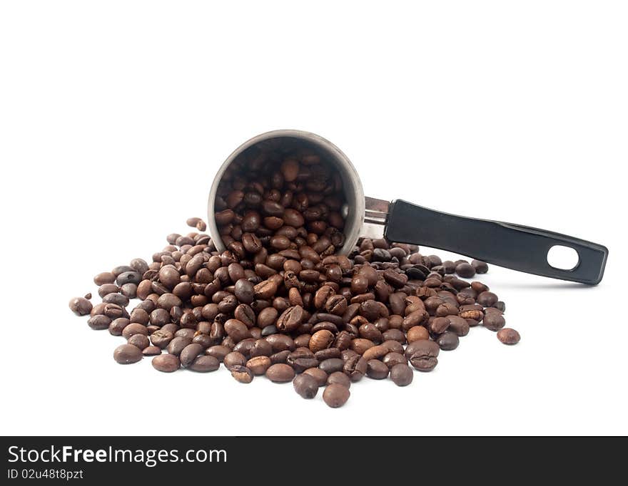 Coffee beans on white background