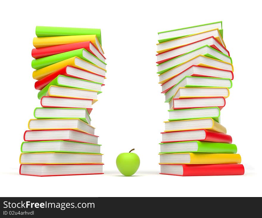 Books. 3d Illustration on a white background