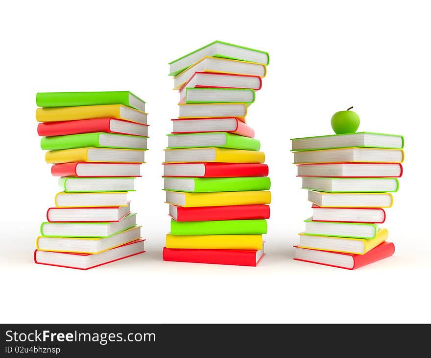 Books. 3d Illustration on a white background