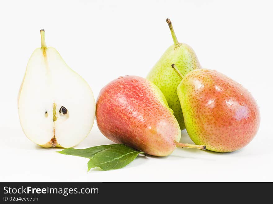 Fresh yellow pear isolated on white