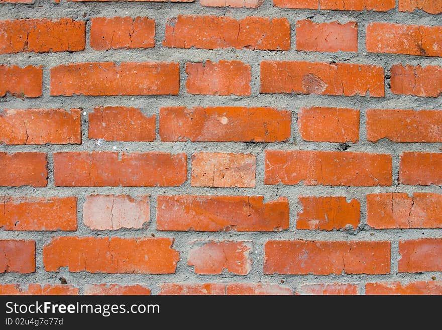 Brick wall texture, red background