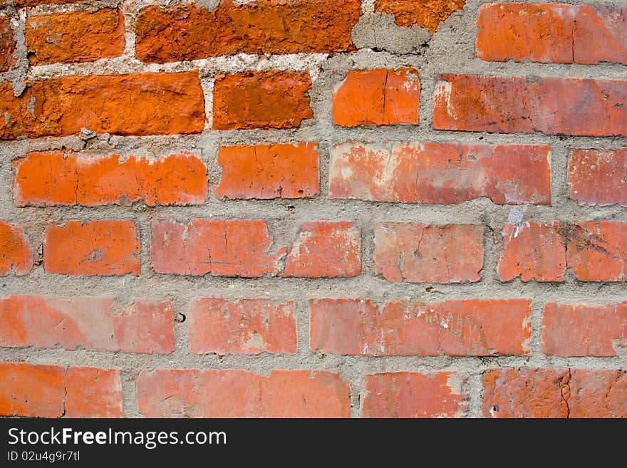 Brick wall texture, red background