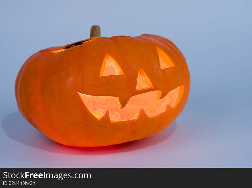 Halloween pumpkin on a blue background