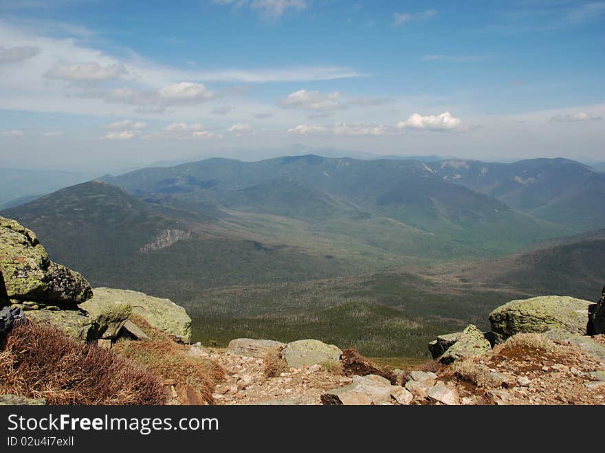 View from the top of Mt. Lafayette to Mt. Washington, NH. View from the top of Mt. Lafayette to Mt. Washington, NH