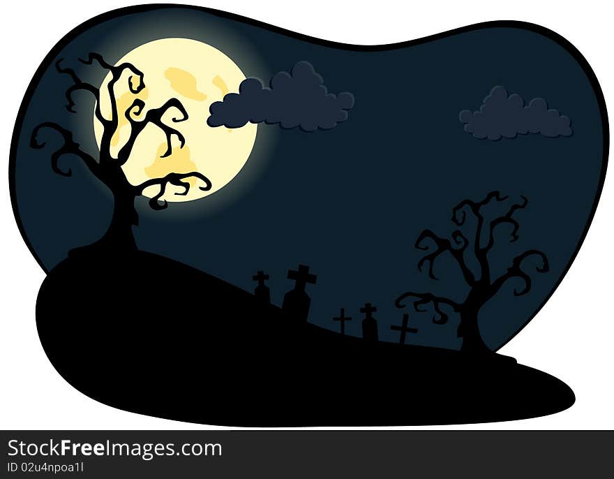 Night on Halloween. A illustration