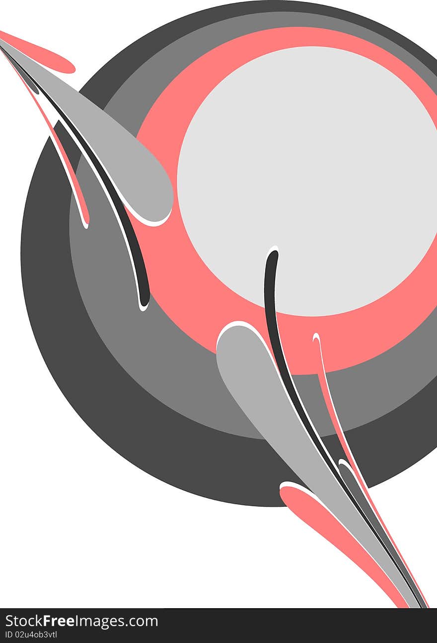 Tne abstract pink-gray background with waves and circles. Tne abstract pink-gray background with waves and circles.