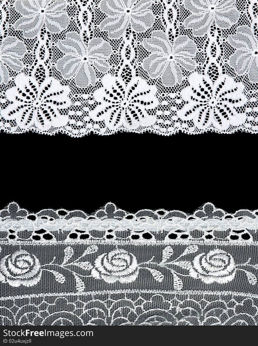 Decorative lace with pattern on black background