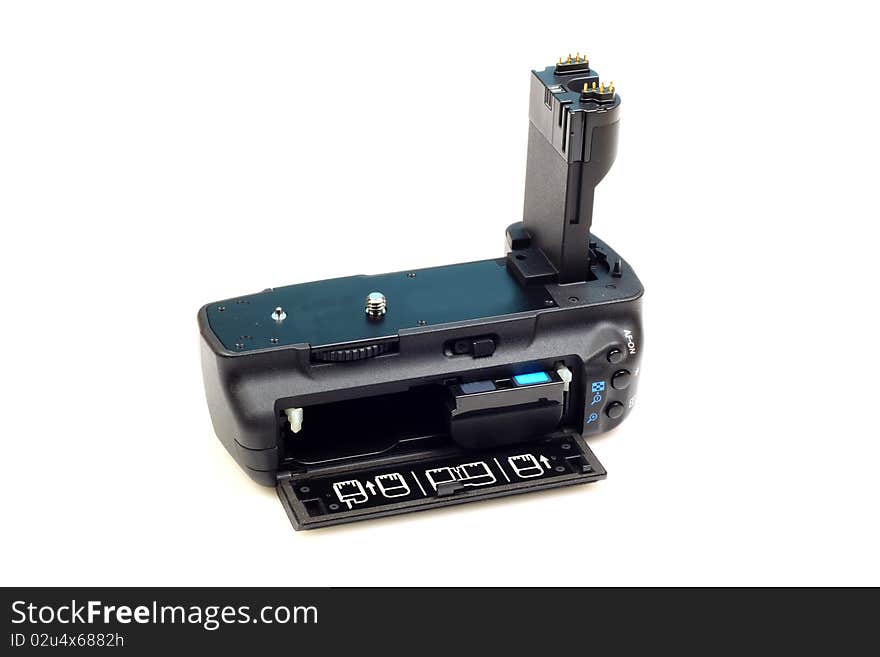 Open dslr camera battery grip