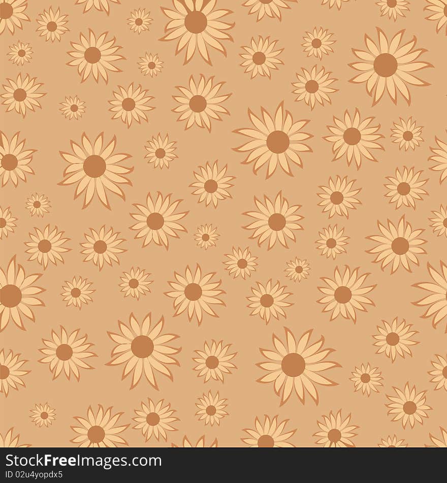 Seamless pattern with flowers, clip art illustration