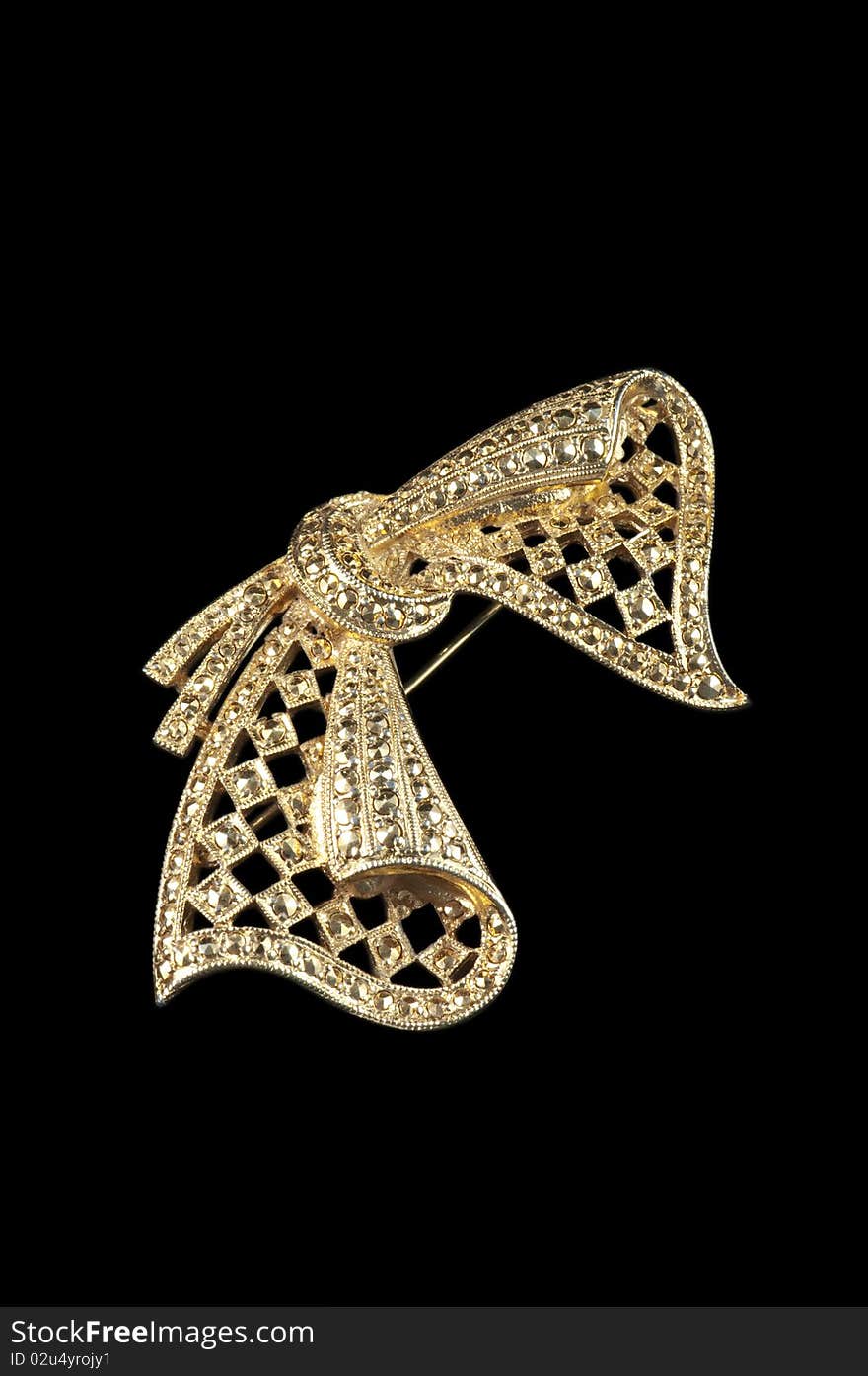 Vintage Golden Bow Brooch