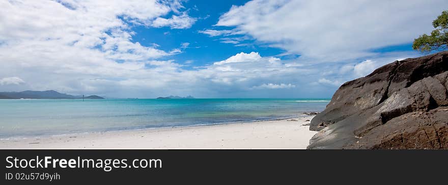 The view across Whitehaven Beach. The view across Whitehaven Beach