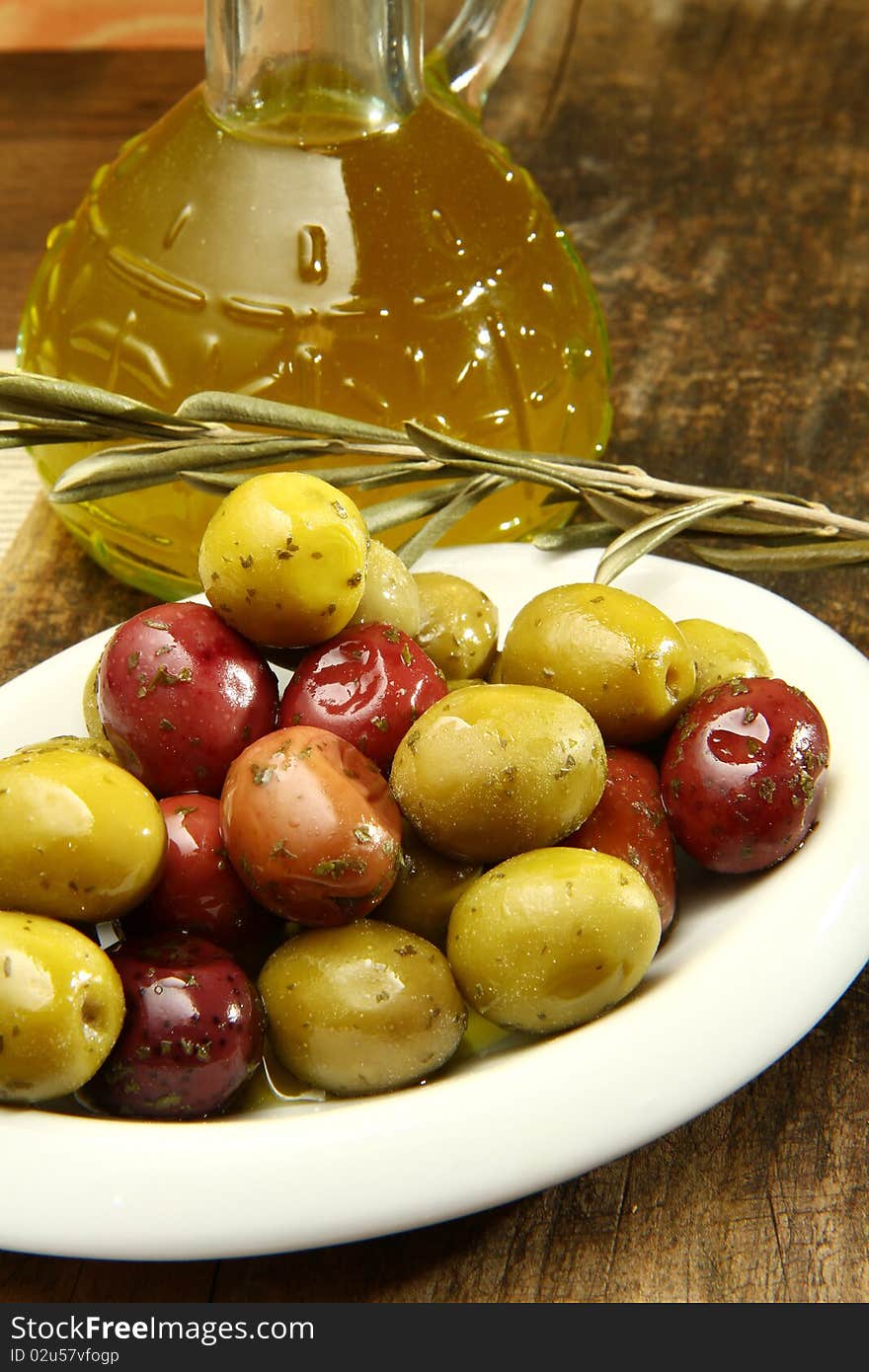 Close up of assorted olives