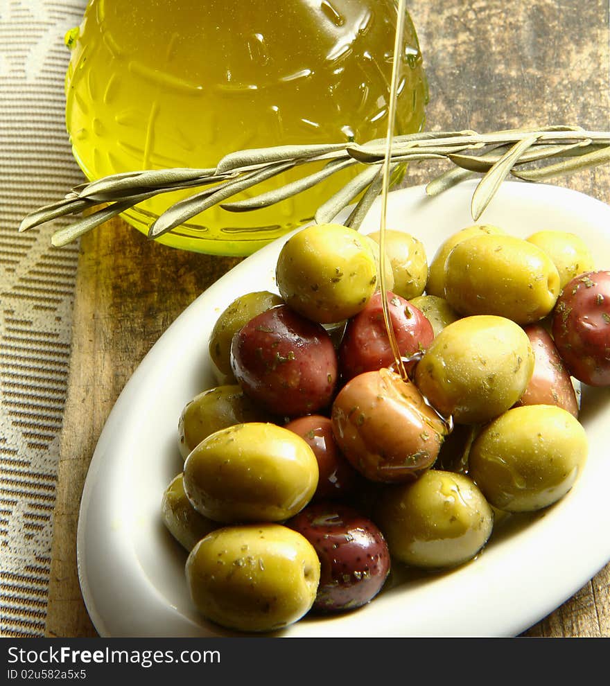 Close up of assorted olives