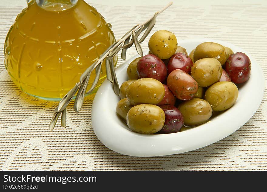 Close up of assorted olives