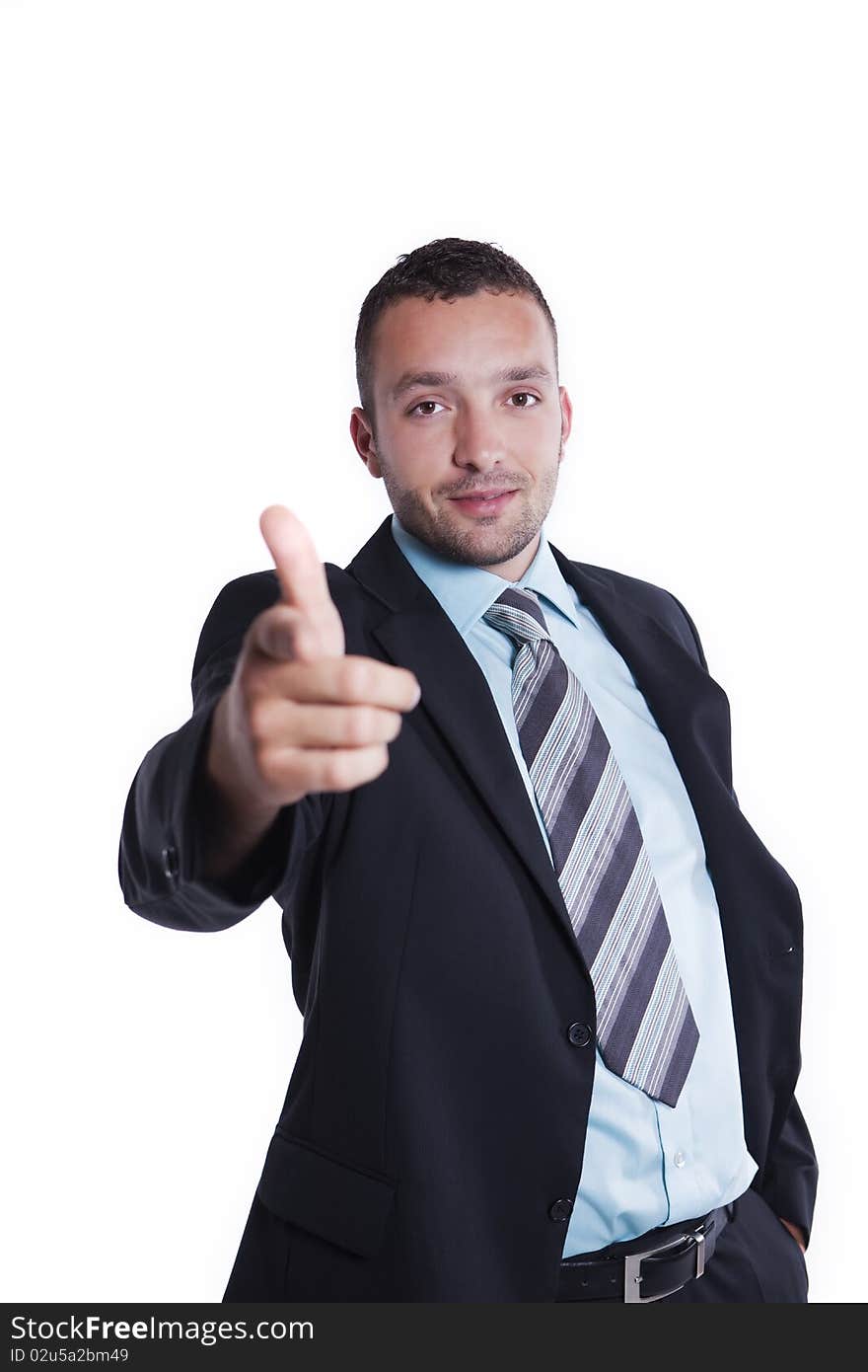 Young Businessman Pointing At You